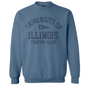UNIVERSITY OF ILLINOIS FIGHTING ILLINI 1867 CREWNECK SWEATSHIRT -  lakeblue